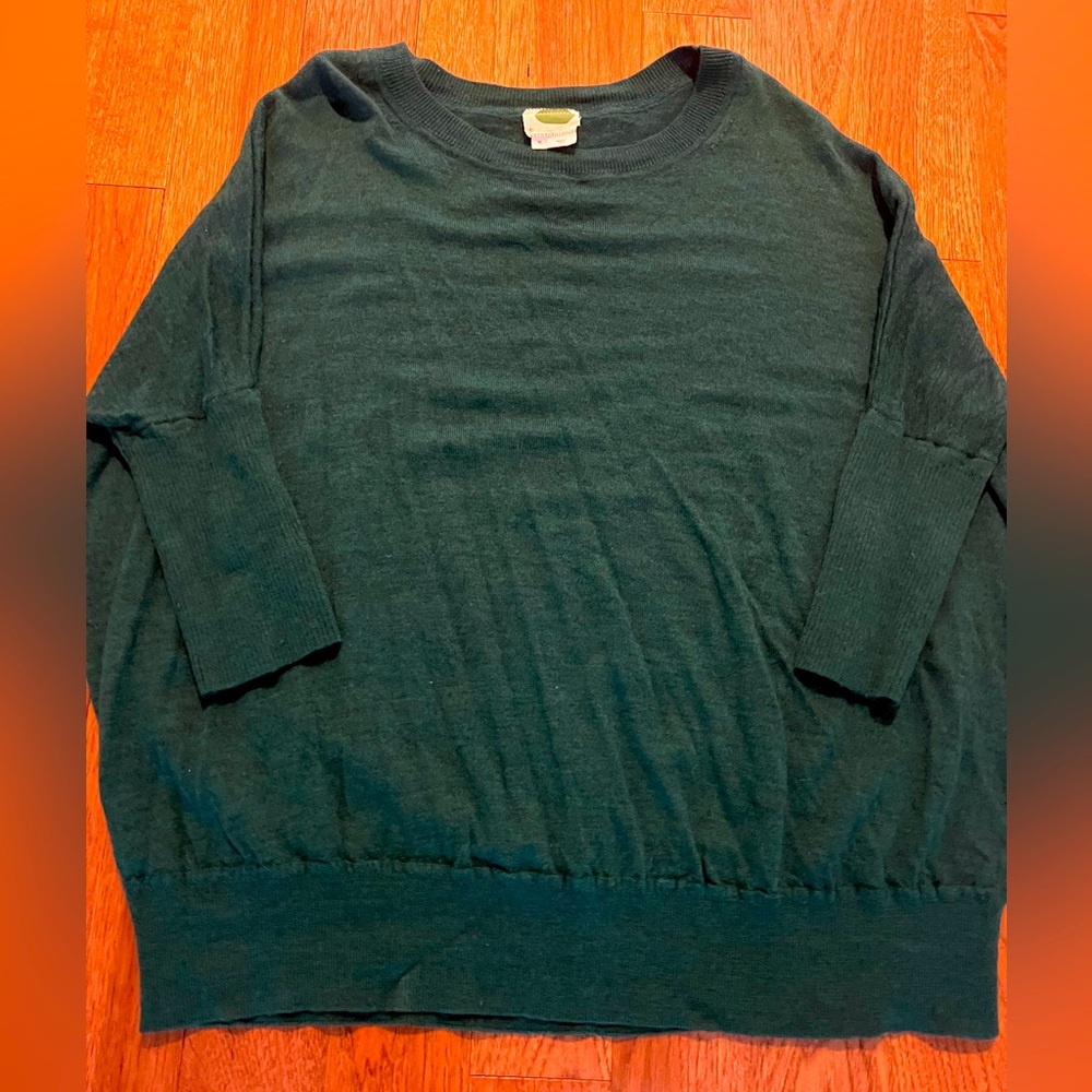 Dark green Anthropologie 3/4 sleeve top